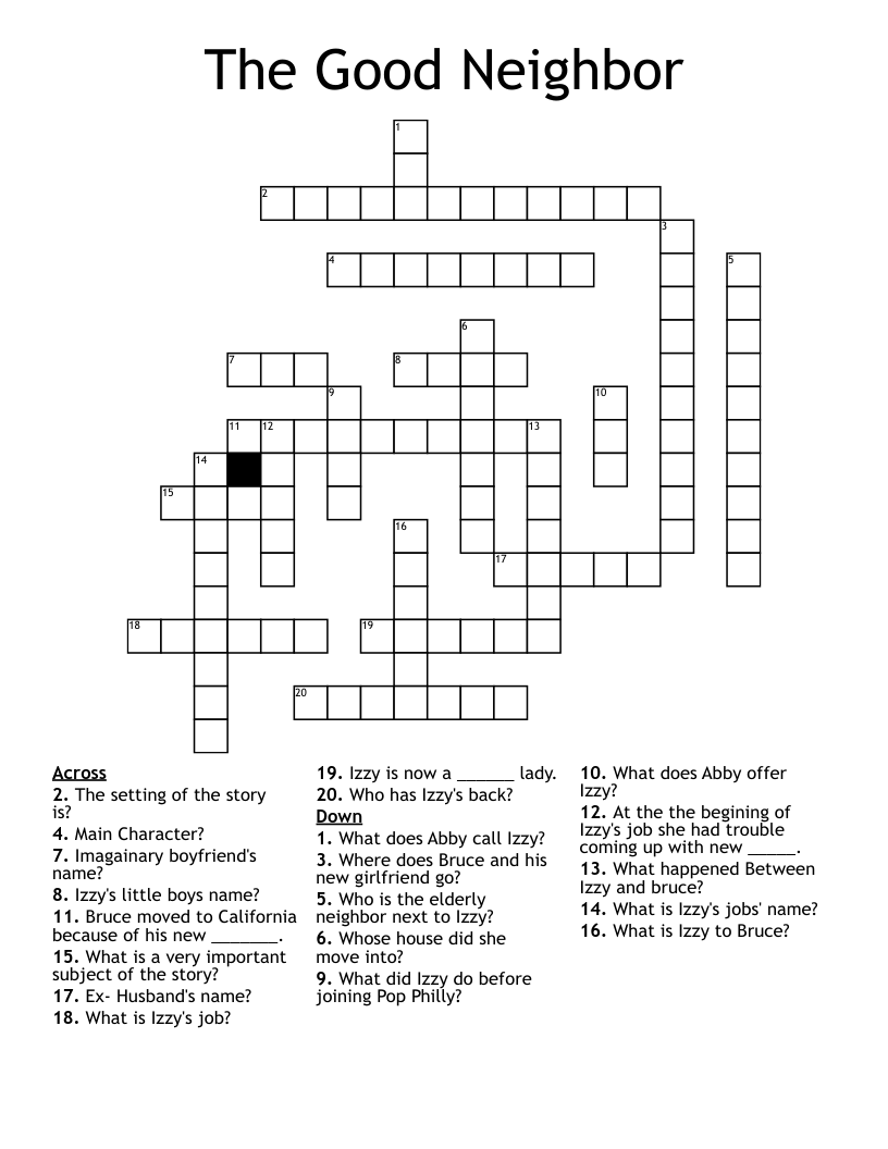 The Good Neighbor Crossword