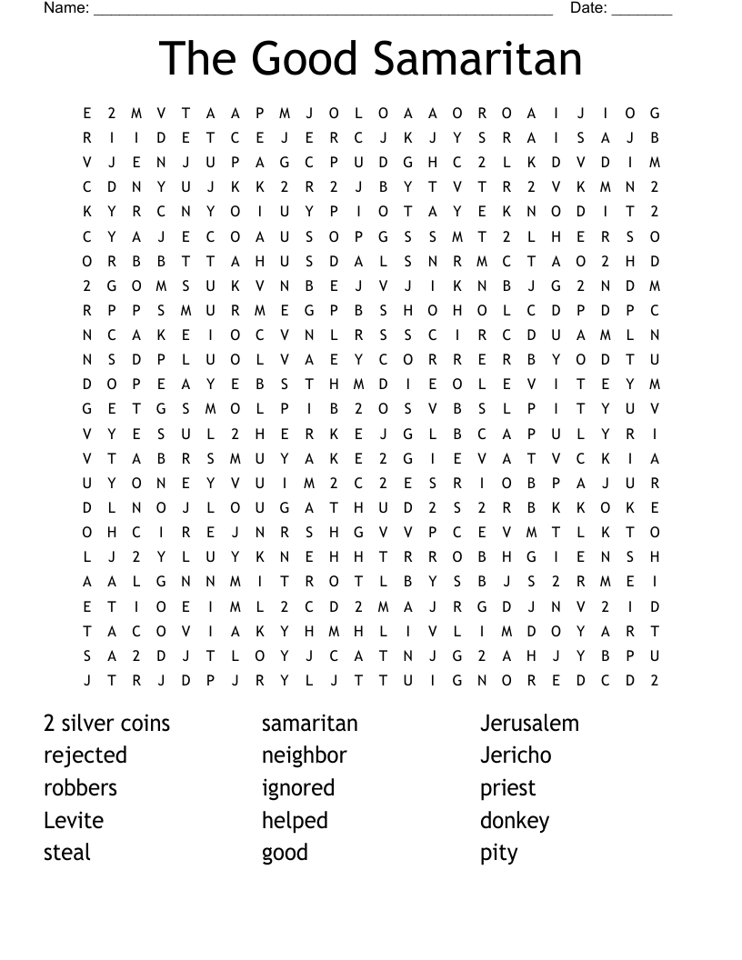 The Good Samaritan Word Search