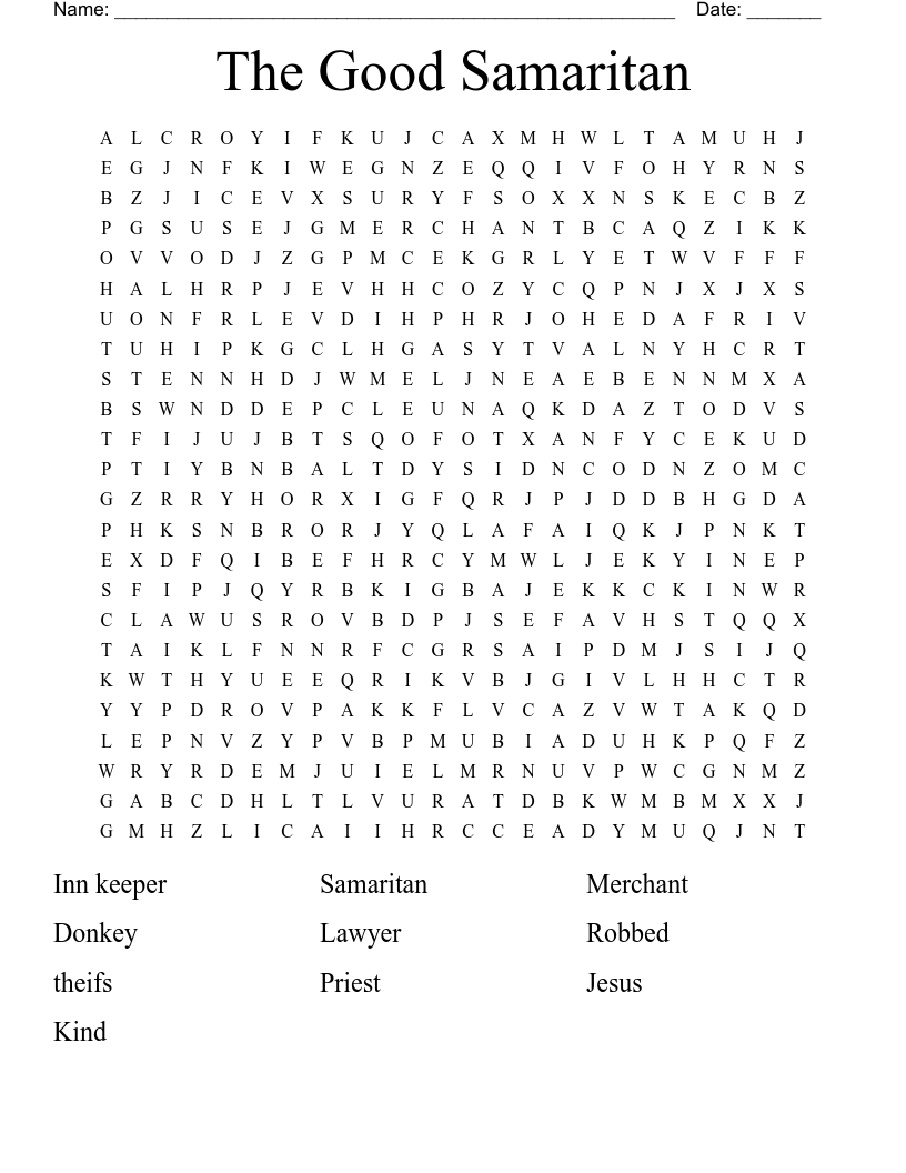 The Good Samaritan Word Search