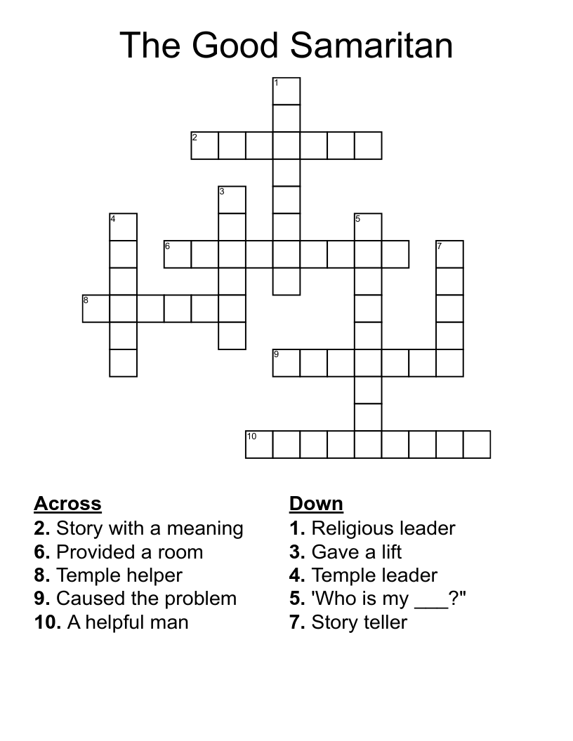 The Good Samaritan Crossword