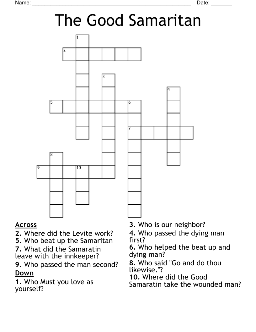 The Good Samaritan Crossword