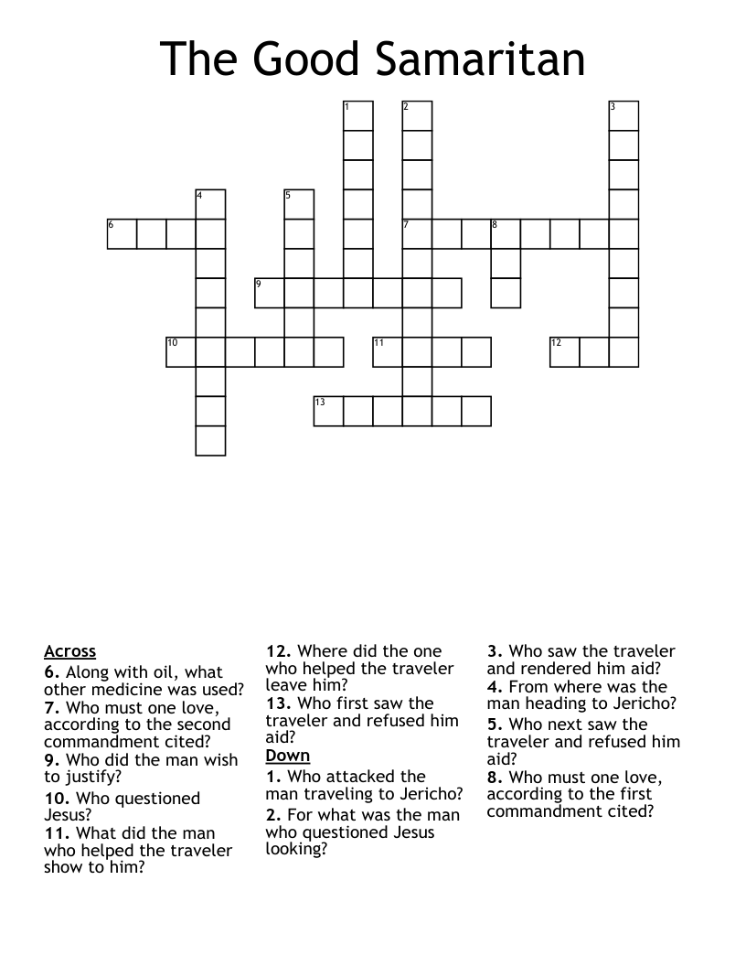 The Good Samaritan Crossword