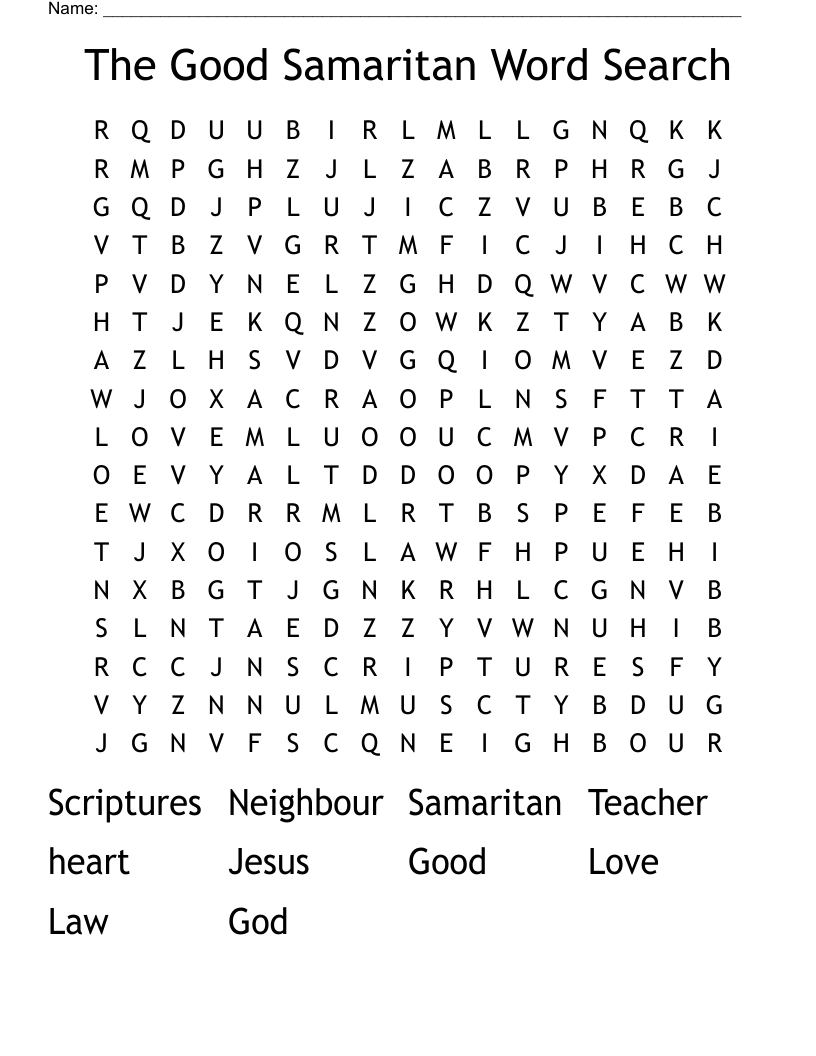 The Good Samaritan Word Search