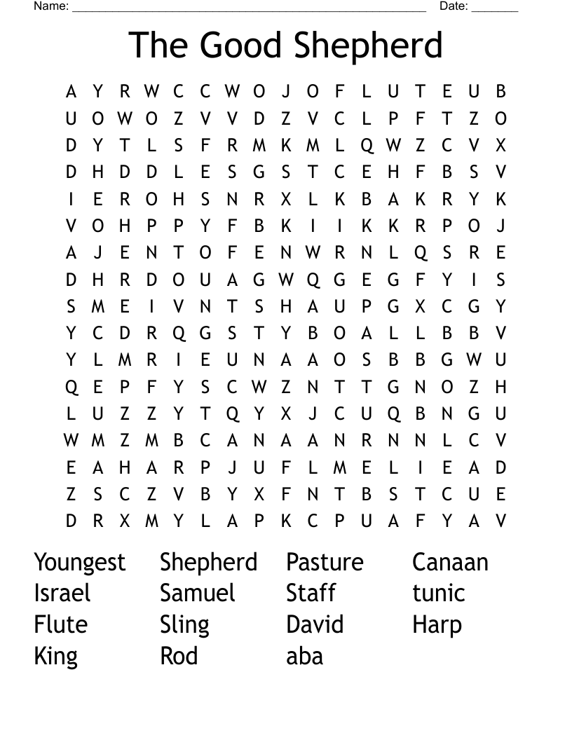 The Good Shepherd Word Search
