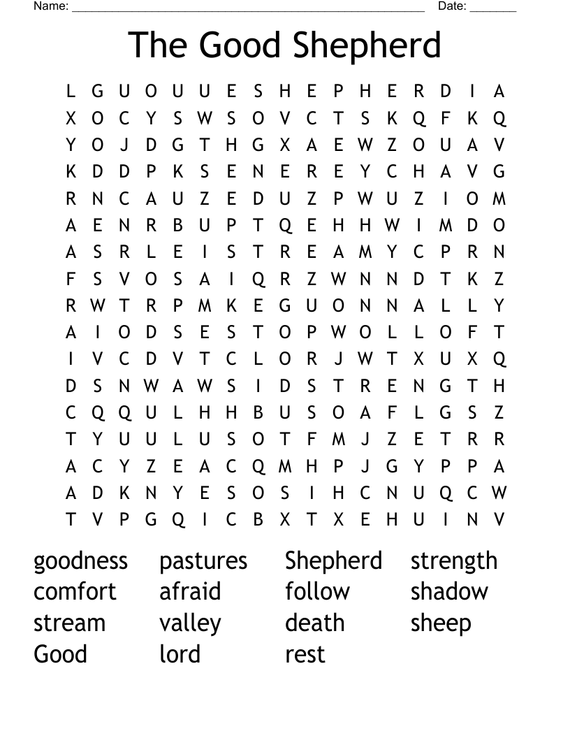 The Good Shepherd Word Search