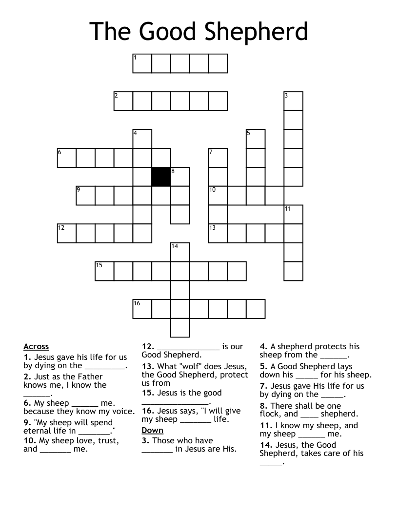 The Good Shepherd Crossword