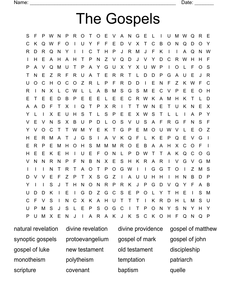 The Gospels Word Search