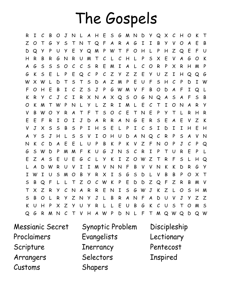 The Gospels  Word Search