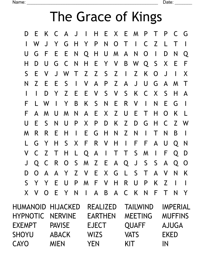 The Grace of Kings Word Search