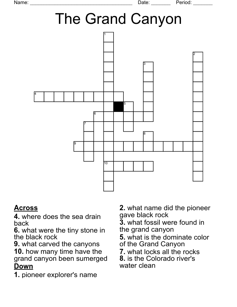 The Grand Canyon Crossword