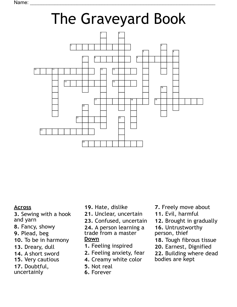 The Graveyard Book Crossword