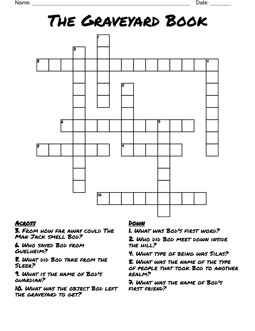 The Graveyard Book Crossword