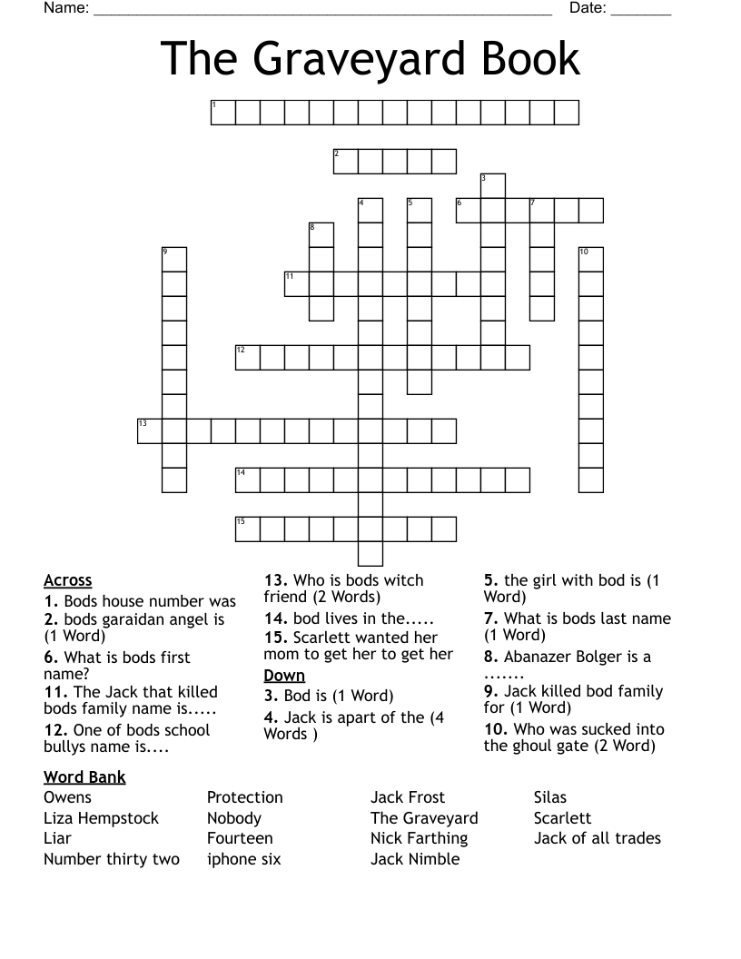 The Graveyard Book Crossword