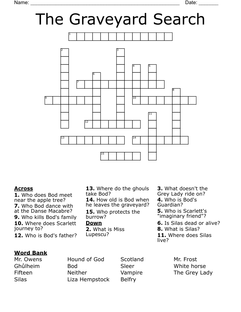 The Graveyard Search Crossword