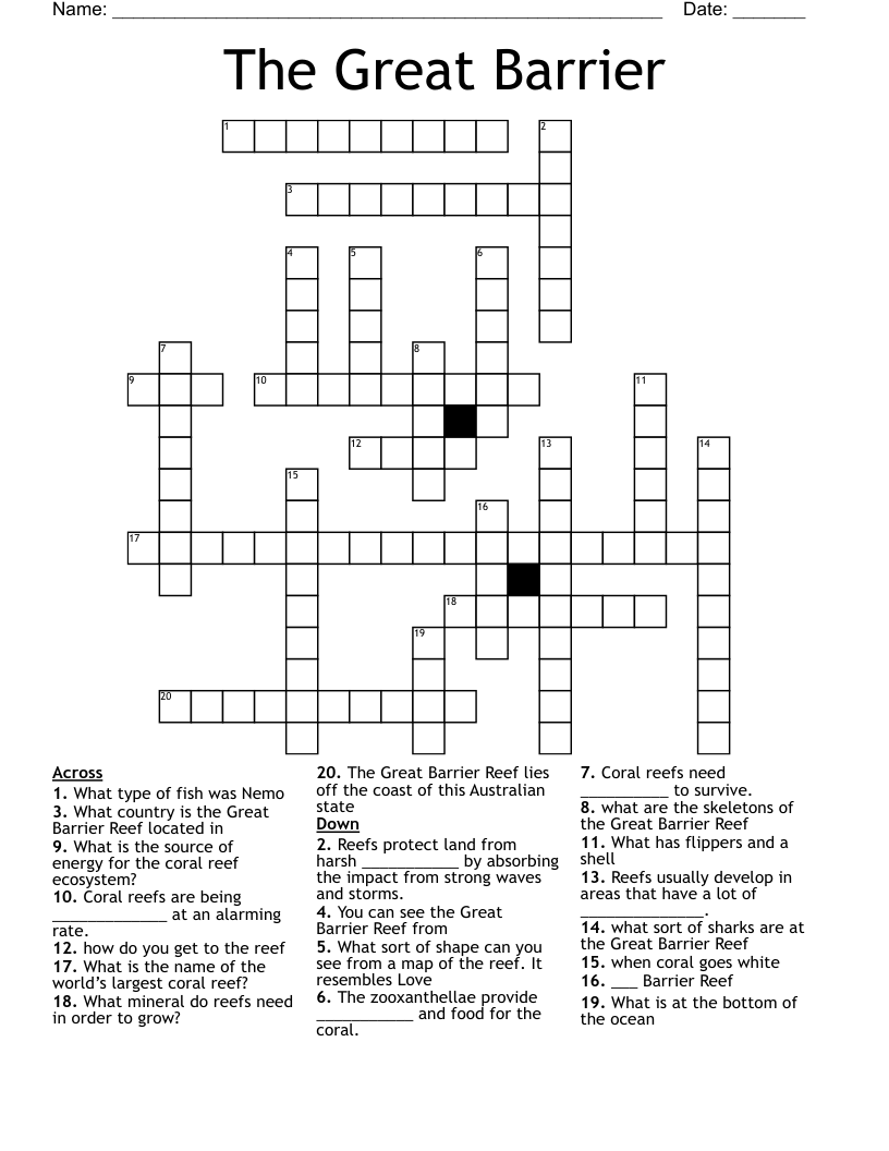 The Great Barrier Crossword