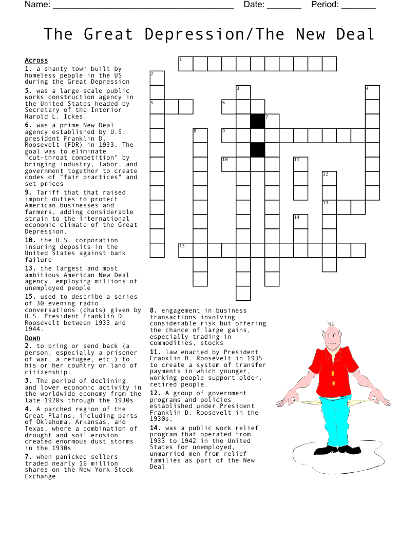 The Great Depression/The New Deal Crossword