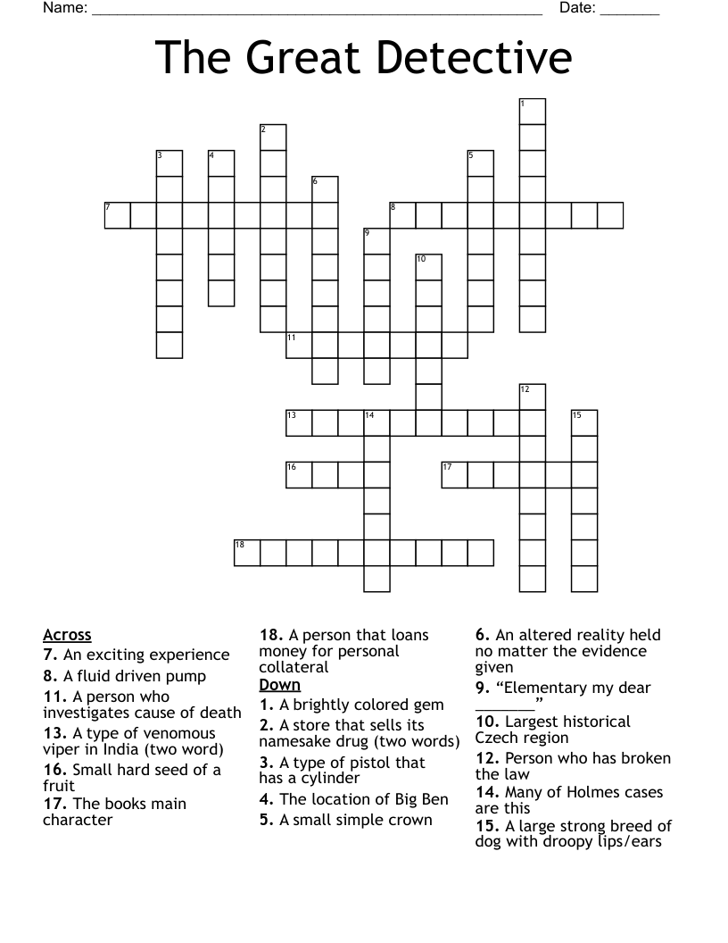 The Great Detective Crossword