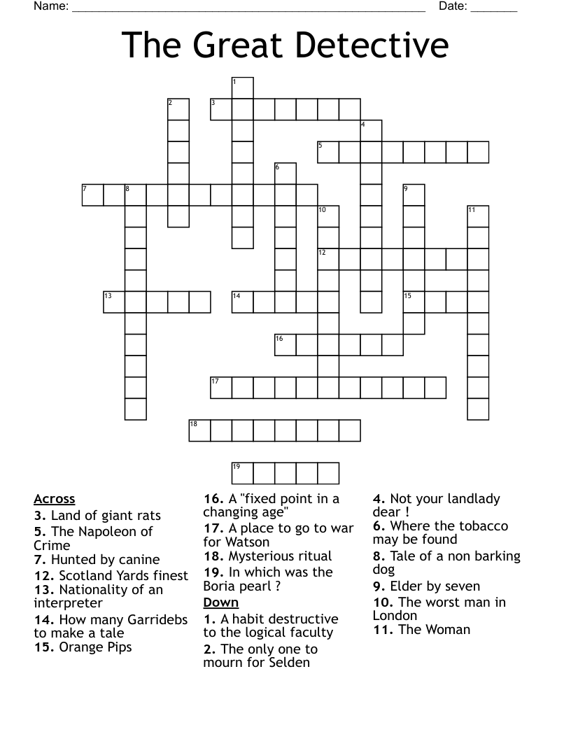 The Great Detective Crossword