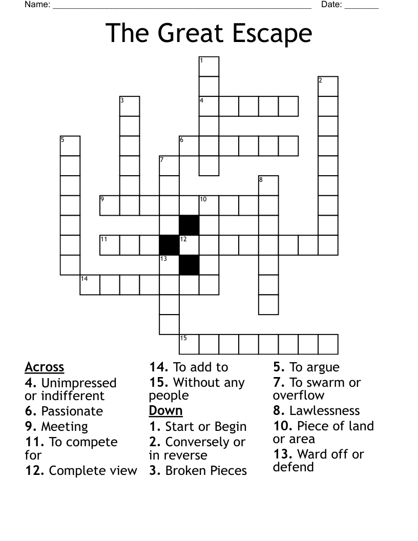 The Great Escape Crossword