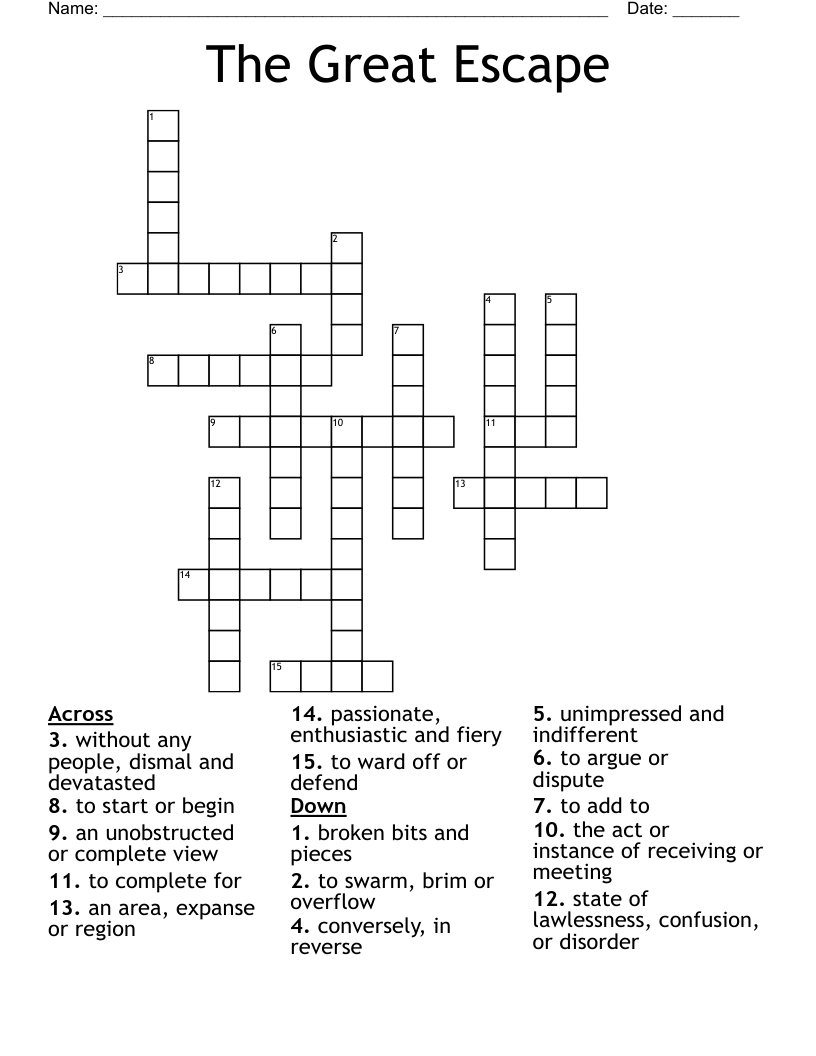 The Great Escape Crossword