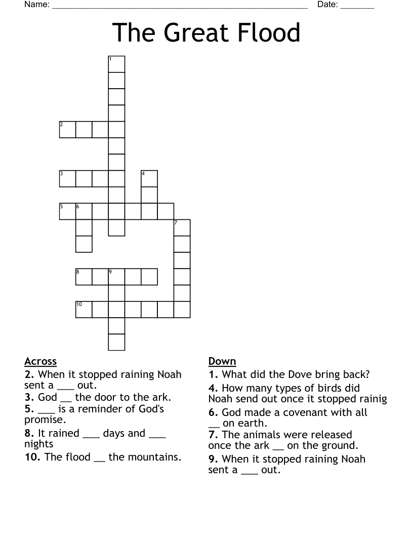 The Great Flood Crossword