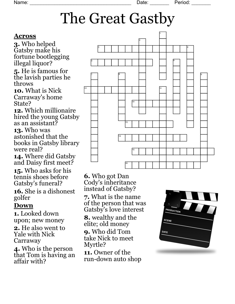 The Great Gastby Crossword