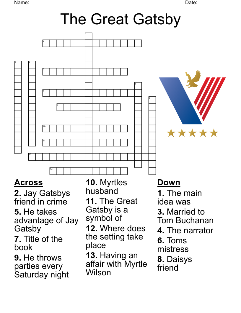 The Great Gatsby Crossword