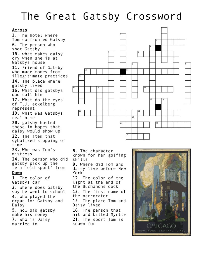 The Great Gatsby Crossword