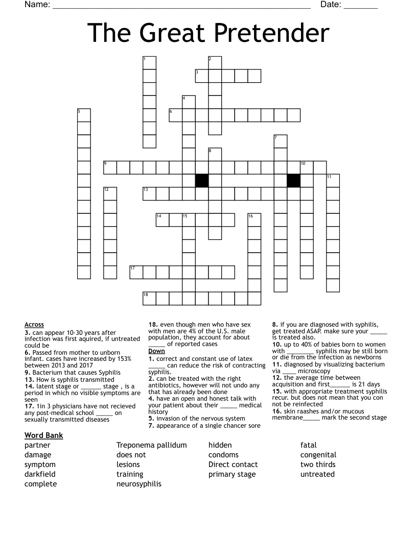 The Great Pretender Crossword