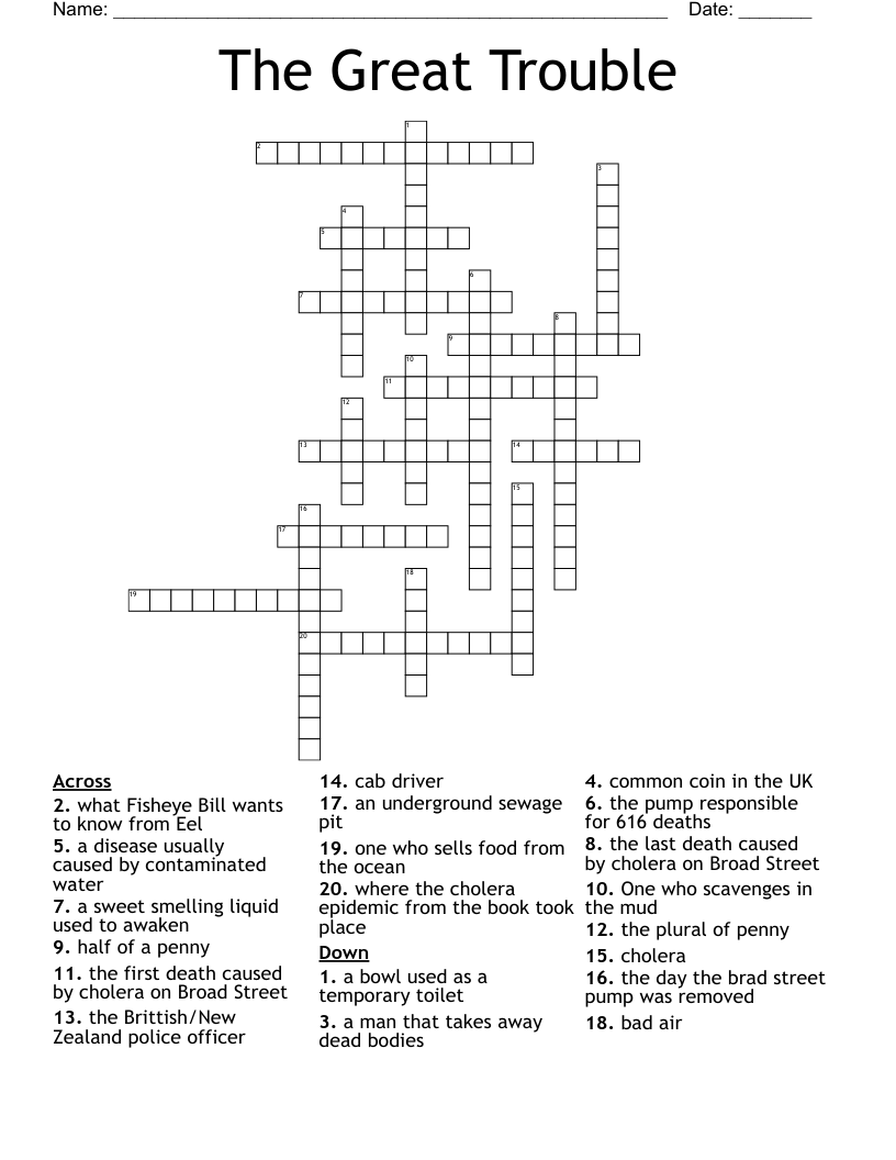 The Great Trouble Crossword