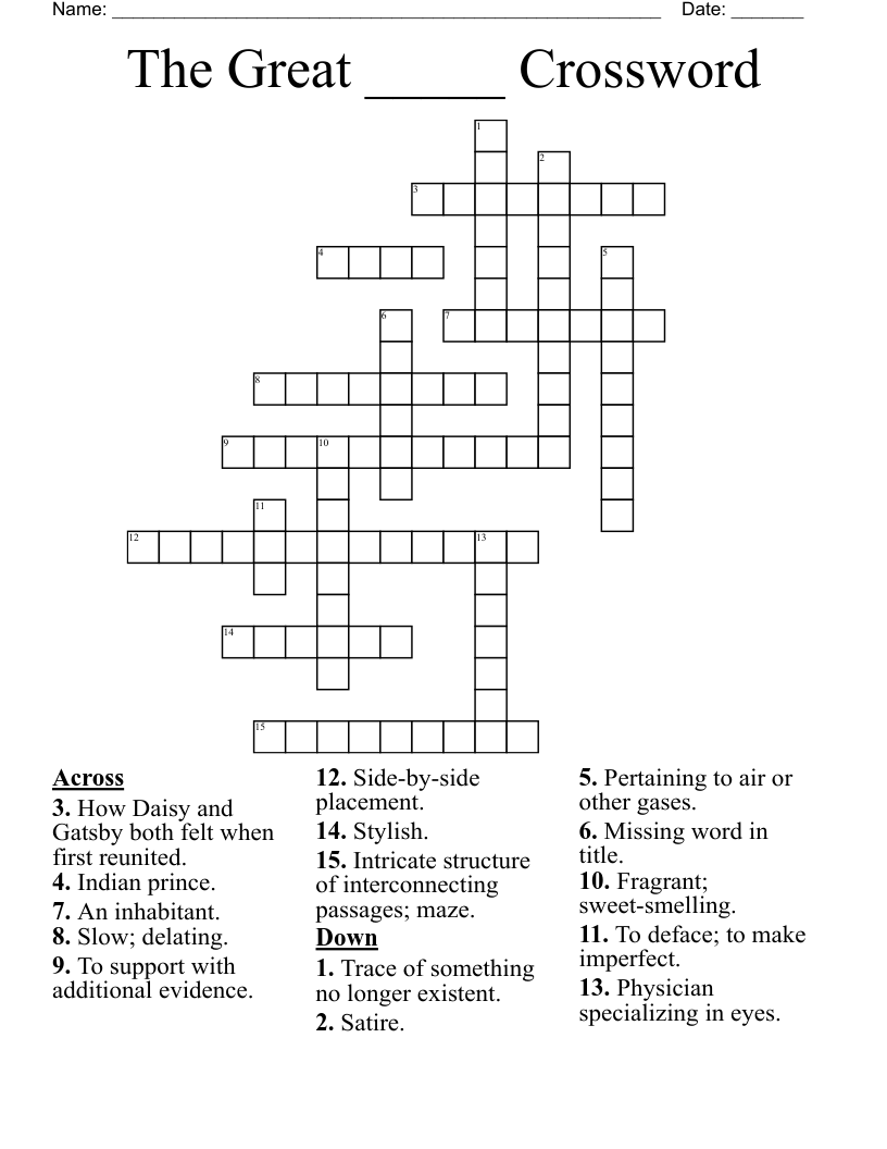 The Great _____ Crossword 