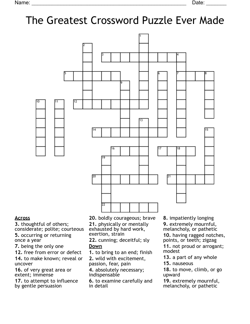The Greatest Crossword Puzzle Ever Made