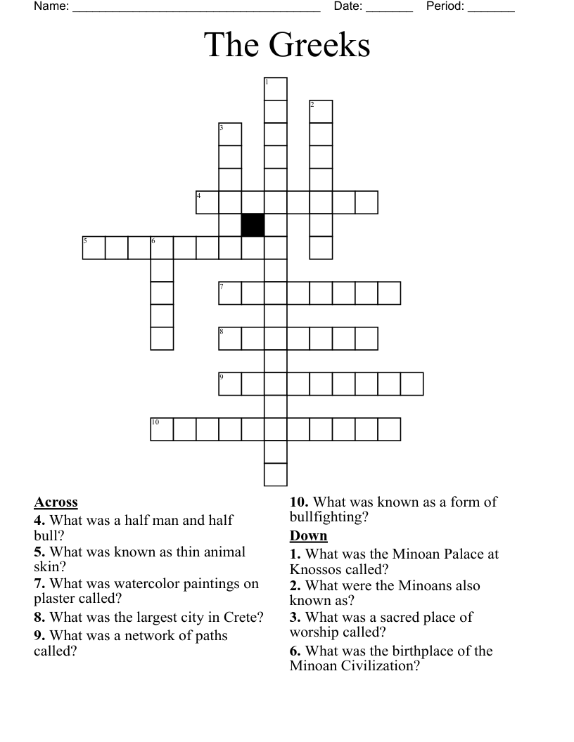 The Greeks Crossword