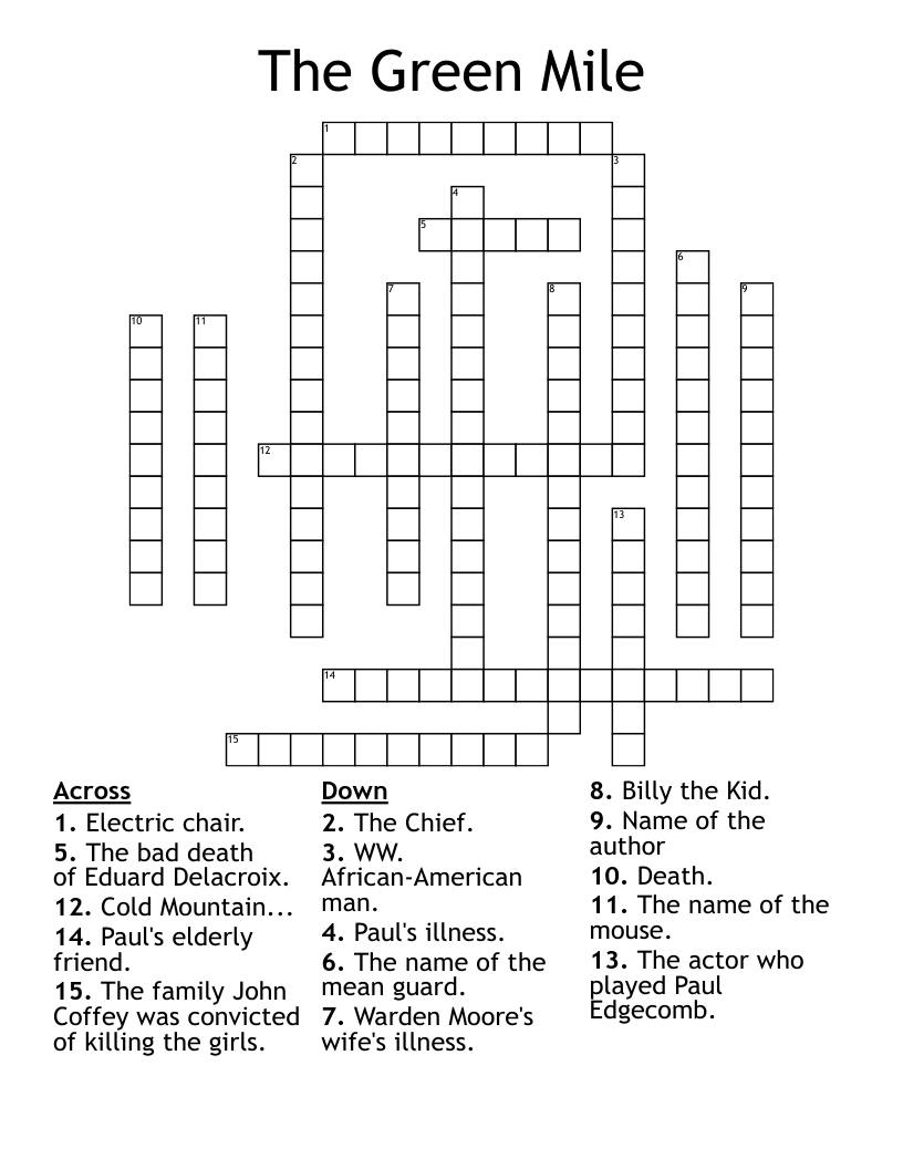 The Green Mile Crossword