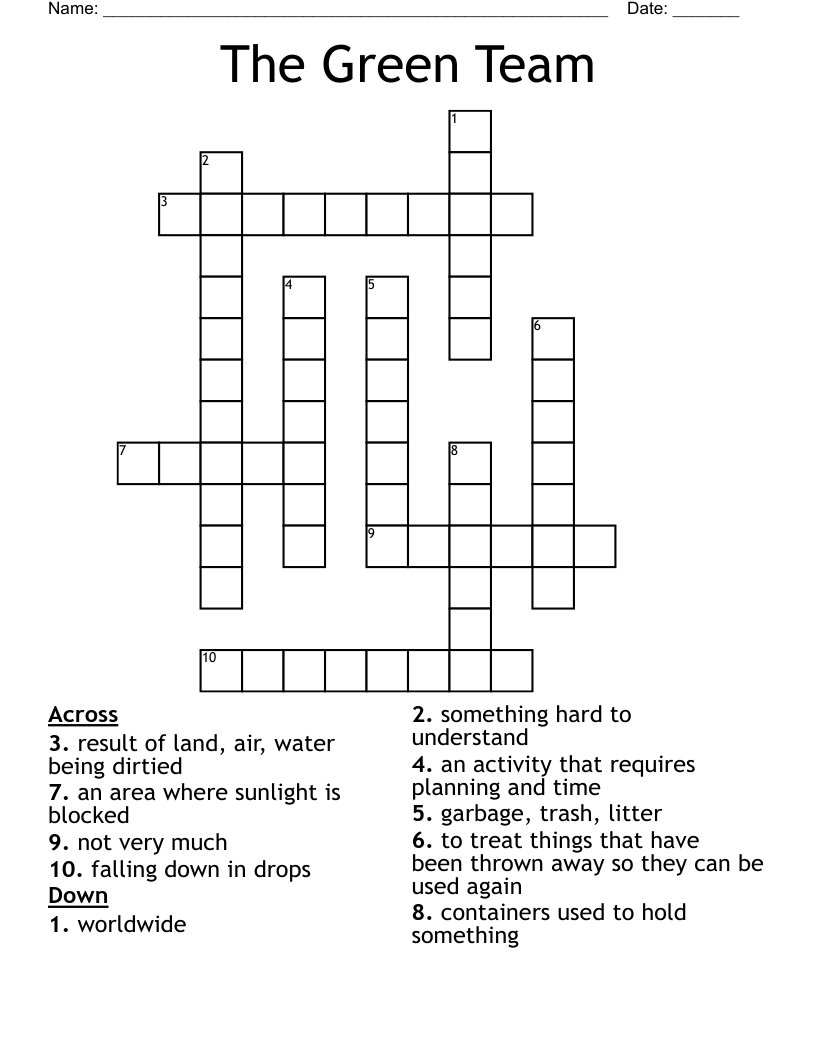 The Green Team Crossword