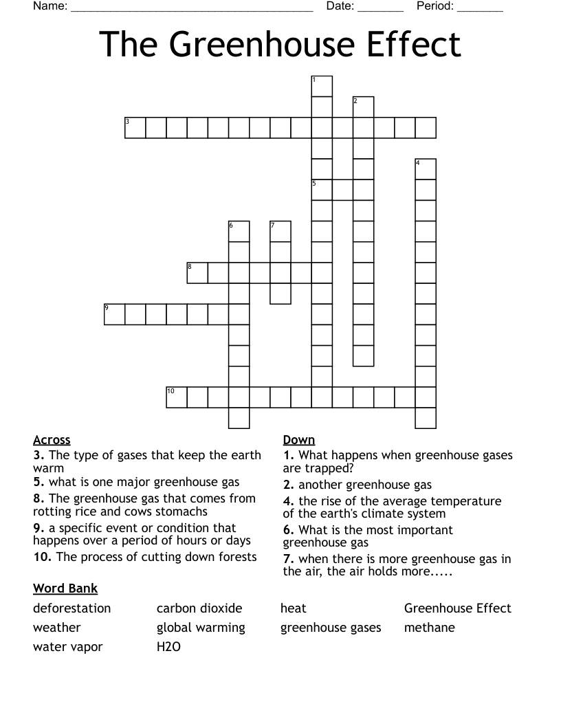 The Greenhouse Effect Crossword