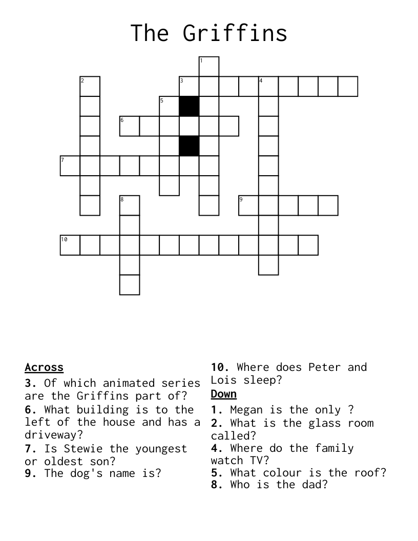 The Griffins Crossword