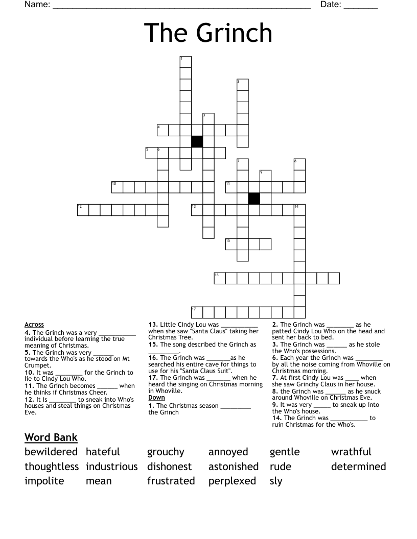 The Grinch Crossword
