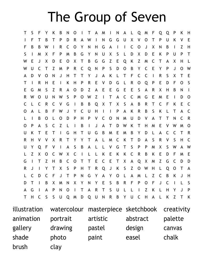 The Group of Seven Word Search