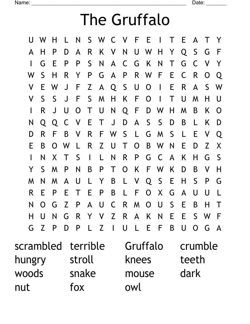 The Gruffalo Word Search