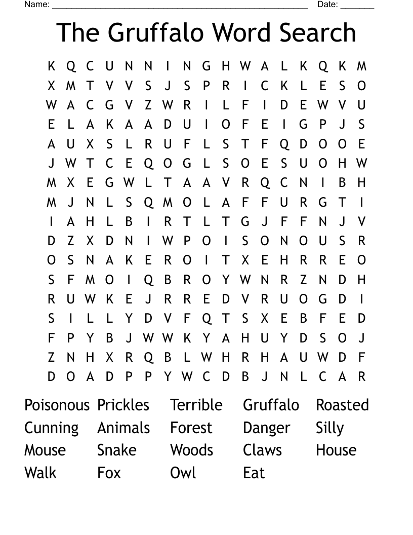 The Gruffalo Word Search
