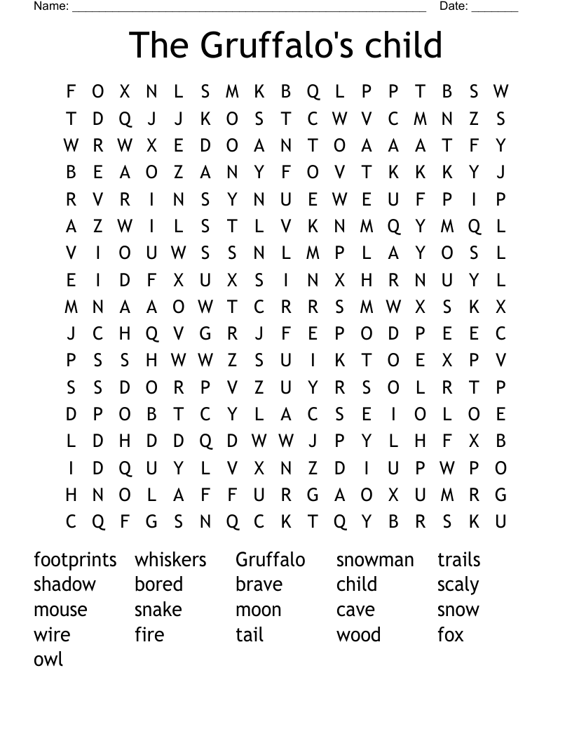 The Gruffalo's child Word Search