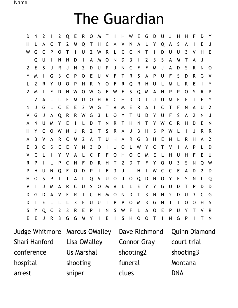 The Guardian Word Search