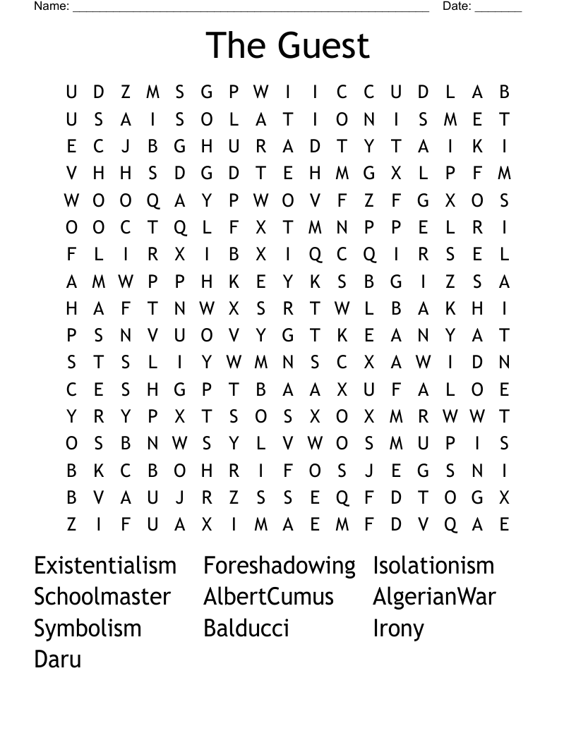 The Guest Word Search