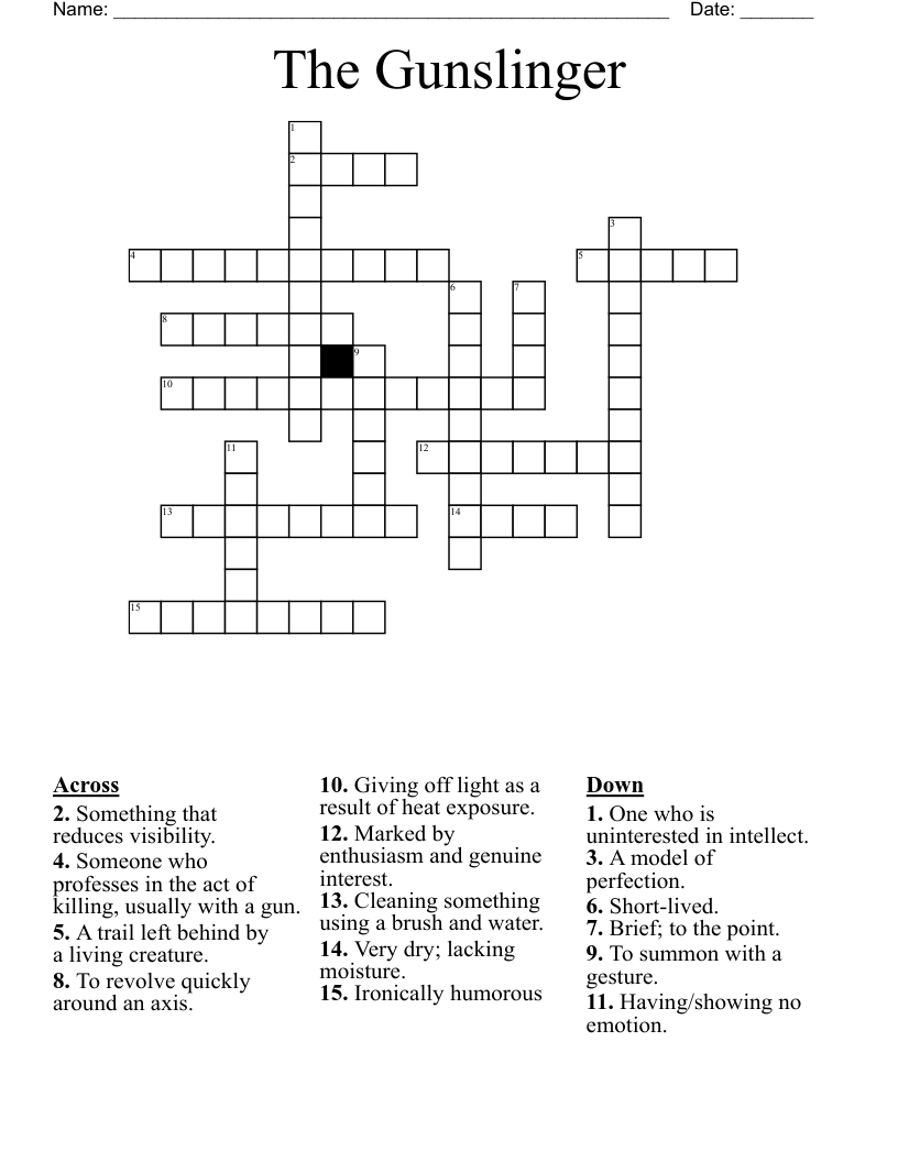 The Gunslinger Crossword