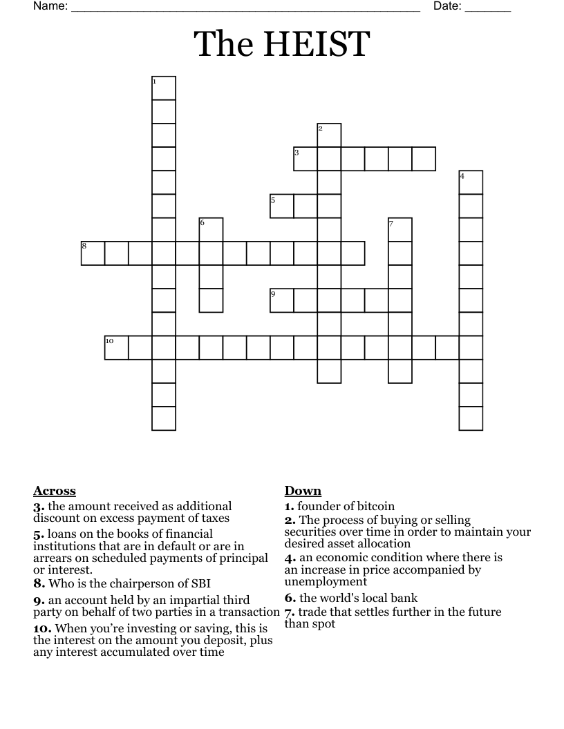 The HEIST Crossword