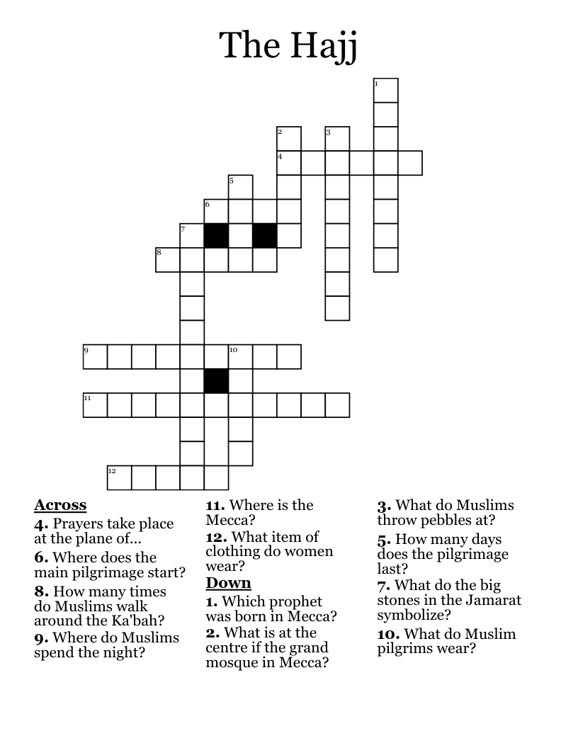 The Hajj Crossword