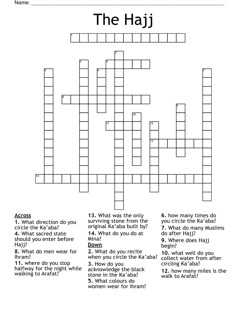 The Hajj Crossword