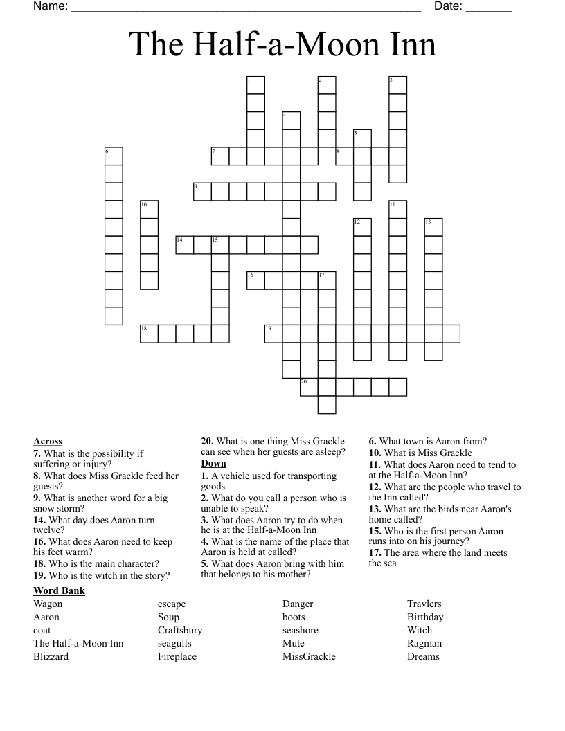 The Half-a-Moon Inn Crossword