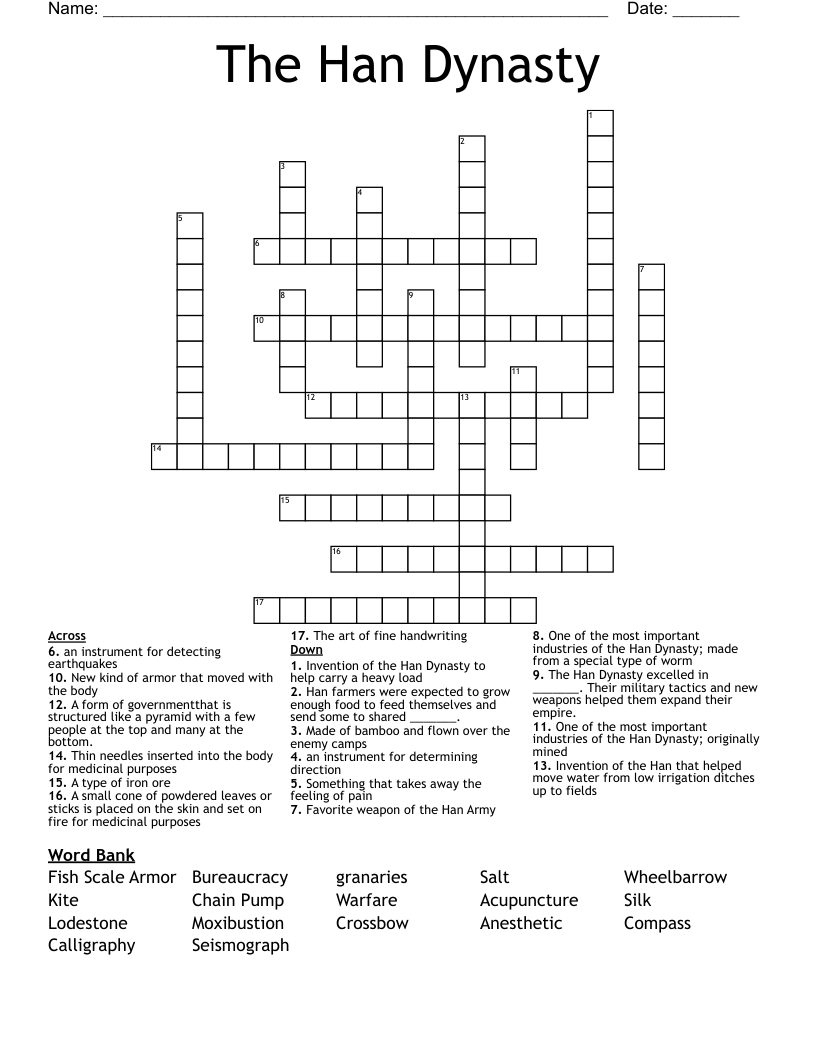 The Han Dynasty Crossword